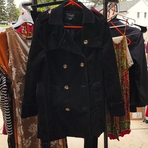 LL BEAN Women's Corduroy Double Breasted Vtg Trench Coat w/ Gun Flaps